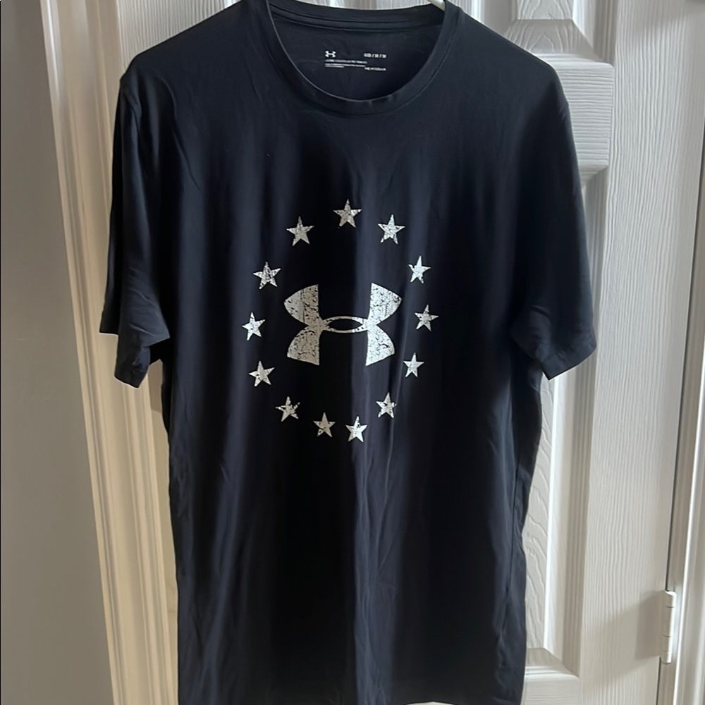 Under Armour Black Short Sleeve Tee with Patriotic Logo